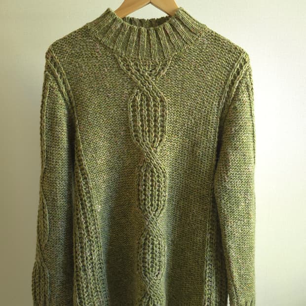 이탈리아 빈티지 울 혼방 케이블 니트 