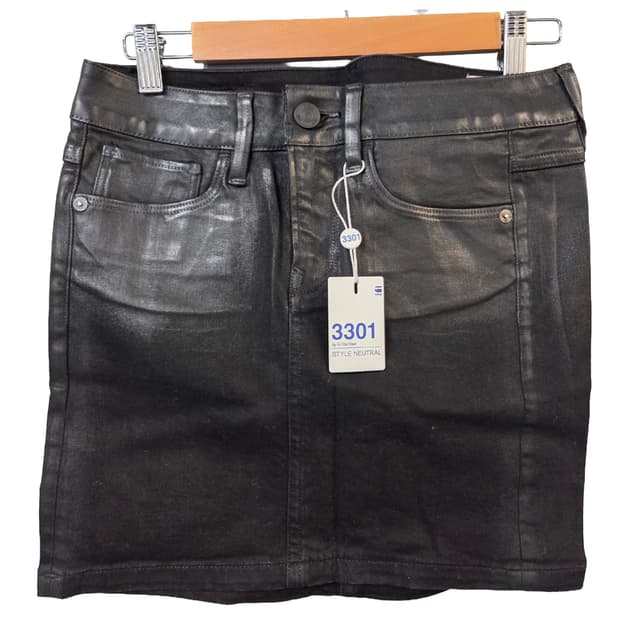 G-Star Raw 3301 블랙 데님 미니스커트(W26)