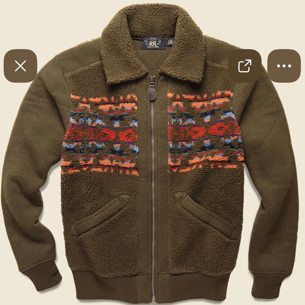 RRL 플리스 패널 자카드 재킷 s