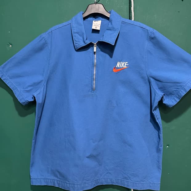 나이키 트랜드 오버코튼 반집업 반팔티 XXL