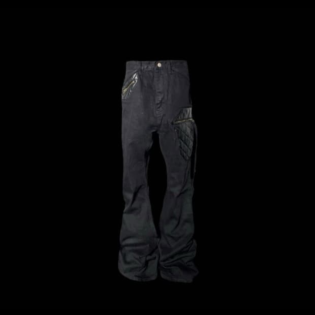 1size) 에모스탠스클럽 레더 플레어 진 v2