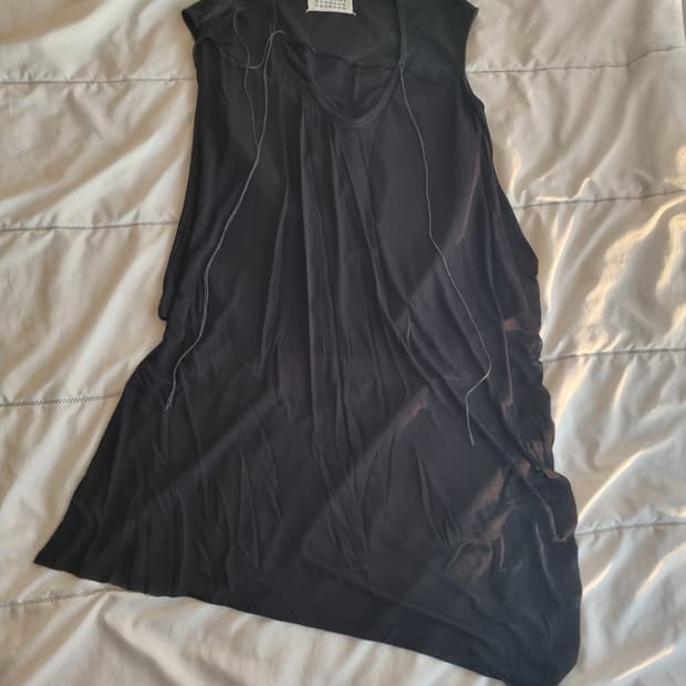 Martin margiela drape mesh top black