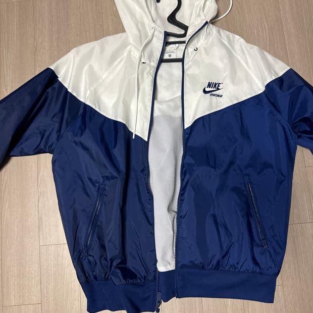 나이키 윈드러너 우븐 라인드 자켓 화이트 블루 보이드 - 아시아