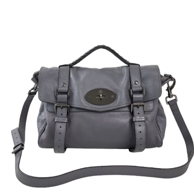 정품 멀버리 알렉사 메탈그레이 미듐