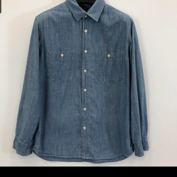 유니클로 샴브레이 셔츠 셀비지 L