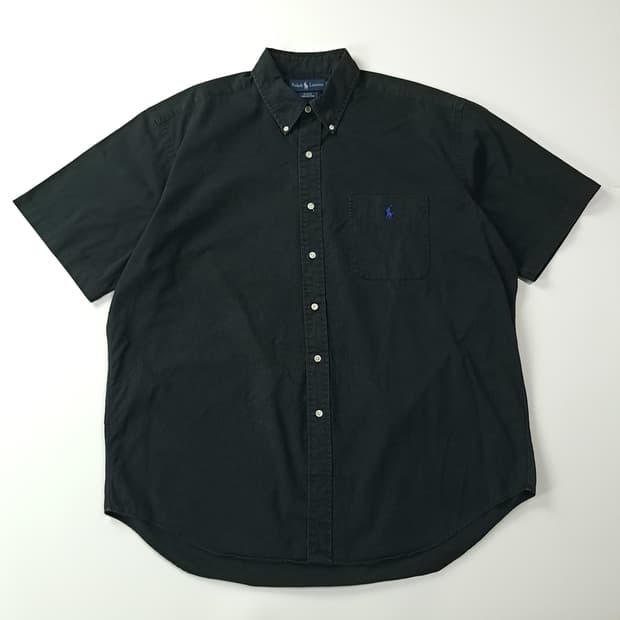 CJ045 XL 폴로 90s 블레이크핏 블랙 반팔셔츠 남방