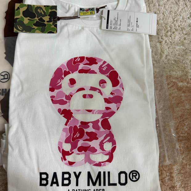 [XL]BAPE 베이비 마일로 핑크 카모 롱슬리브
