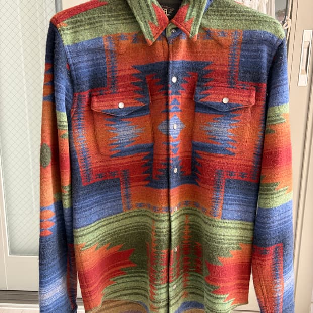 RRL 울 웨스턴셔츠 비컨패턴 