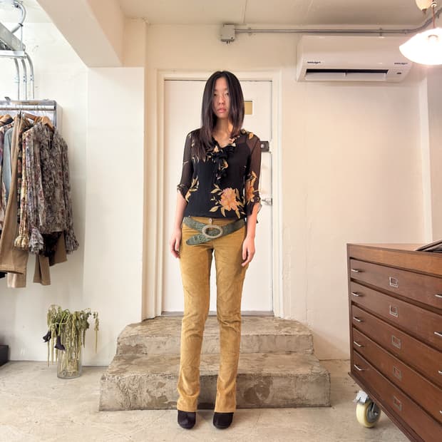 Polo Silk Floral Ruffle Blouse/ Xs