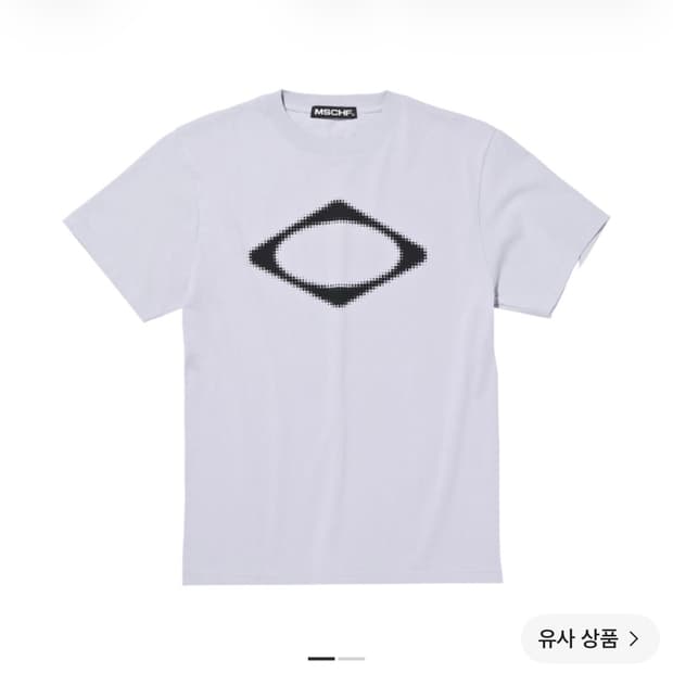 미스치프 롬버스 블러 티셔츠 라이트 블루 그레이