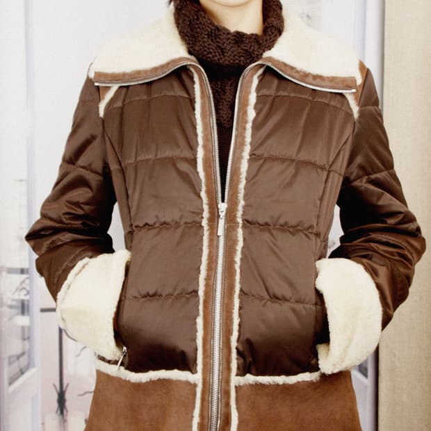 Sheep Leather Padded Jacket
