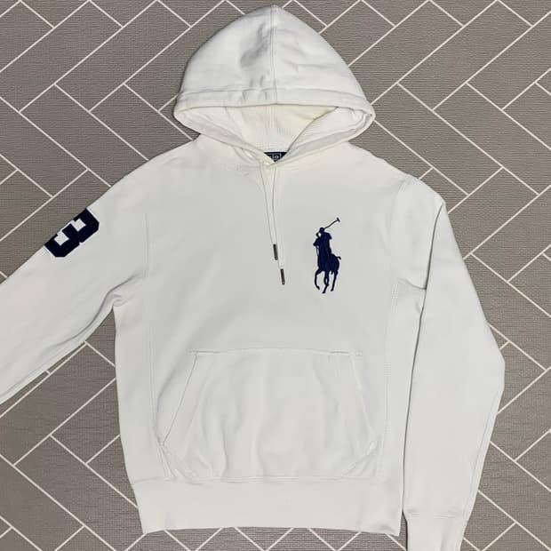 폴로 빅포니 후드티 화이트
