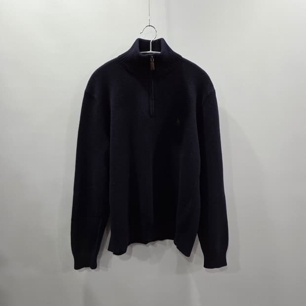 폴로랄프로렌 램스울 풀오버 하프집업 니트 네이비 L