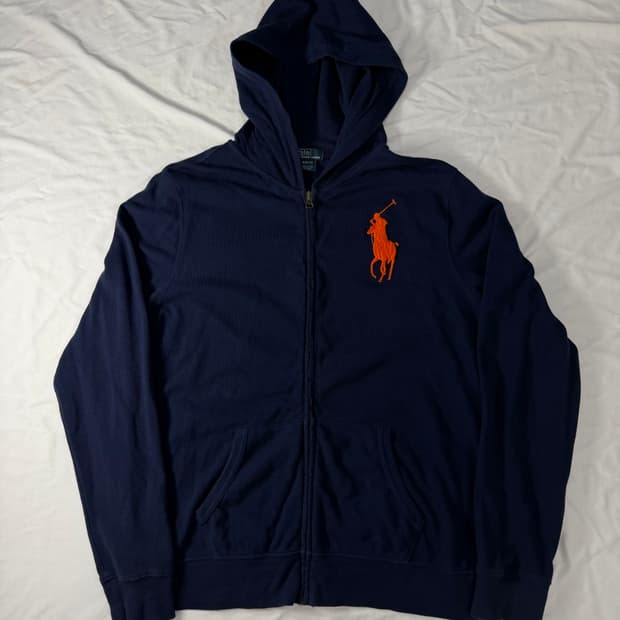 폴로 랄프로렌 빅포니 후드집업 네이비오렌지