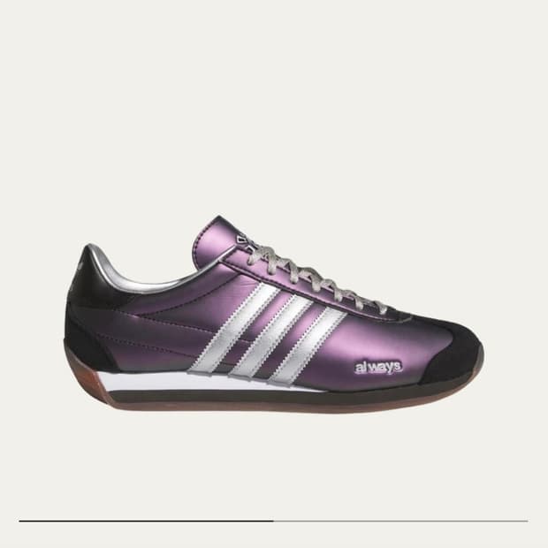 always x adidas 퍼플 실버 메탈릭