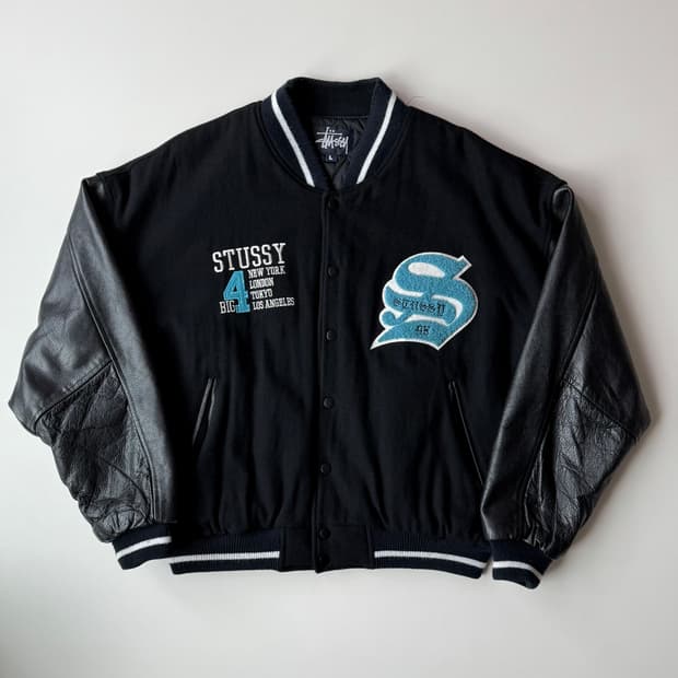 90s 스투시 BIG4 바시티 자켓
