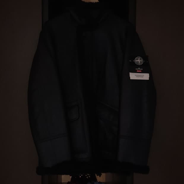 [L] 슈프림 스톤아일랜드 20FW 시어링 무스탕 블랙
