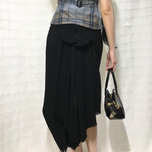 장 폴 고티에 울 실크 리본 스커트