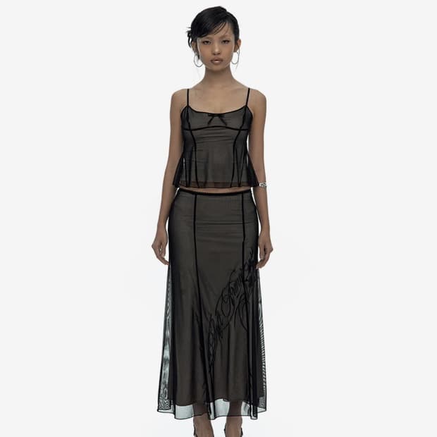 새상품) 카시코 상하이 나시 탑 & 롱 스커트 S