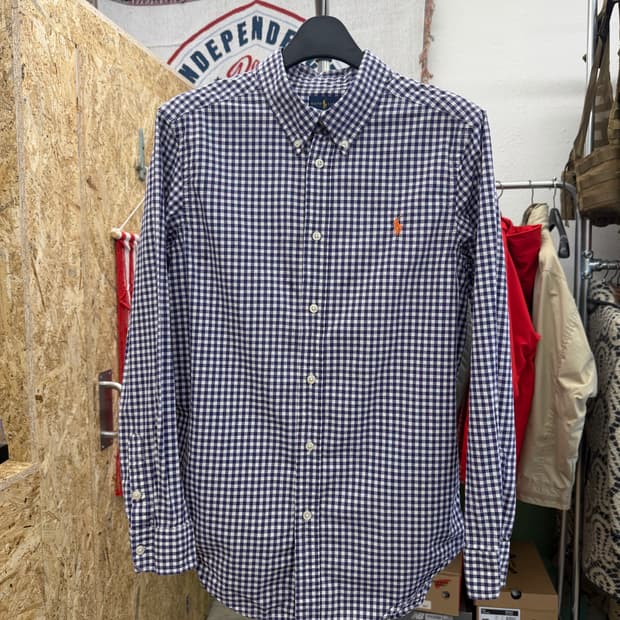 랄프로렌 깅엄 체크 셔츠 퍼플