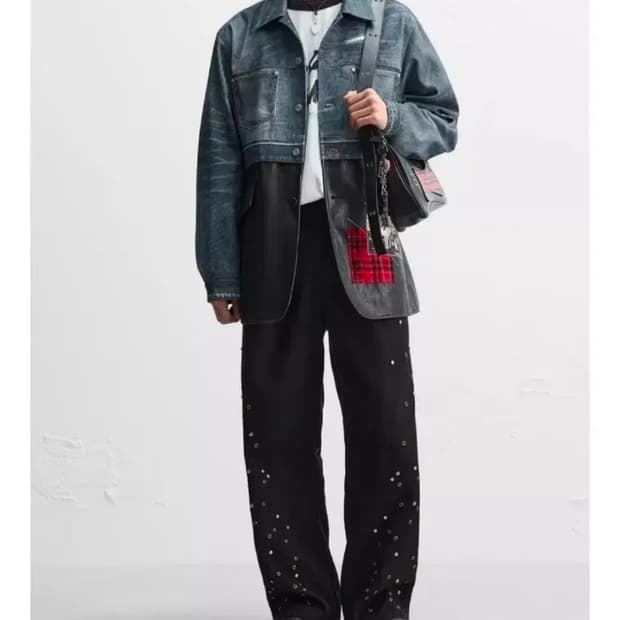 자라 앤더슨벨 데님 콤비 점퍼 xl