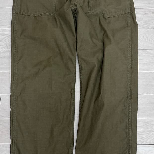 택포) 포스트오버롤즈 아미팬츠 빈티지 새틴 올리브 L