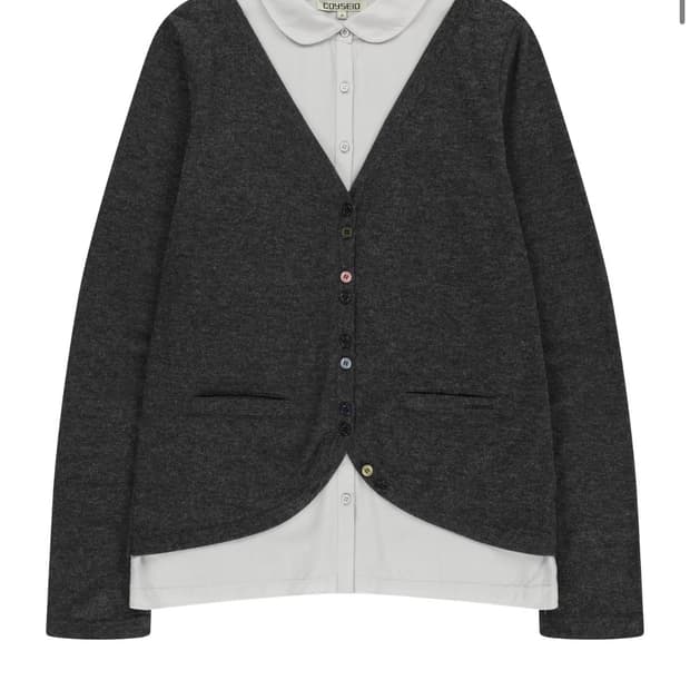 코이세이오 레이어드 셔츠 가디건 다크그레이 2사이즈