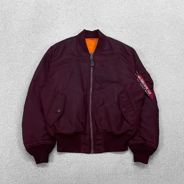 알파인더스트리 ma-1 플라이트 봄버 자켓 버건디