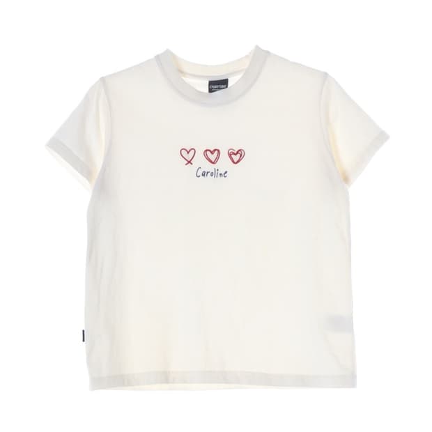 CPGN STUDIO 하트 자수 화이트 반팔 티셔츠 M