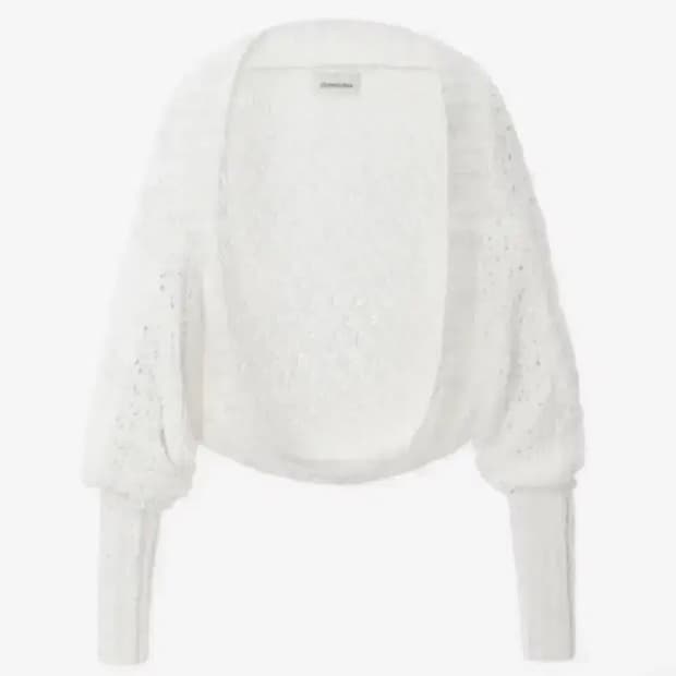 쓰리타임즈 포니 볼레로 가디건 화이트