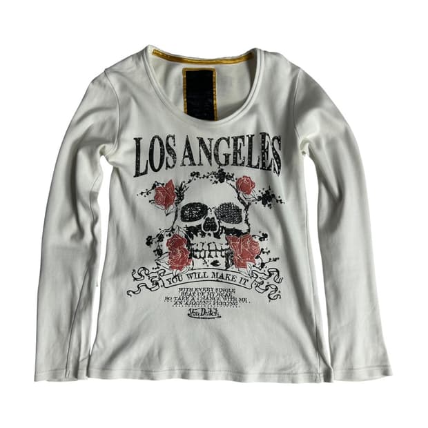 [Von Dutch] 본더치 펑크 스컬 프린팅 롱슬리브