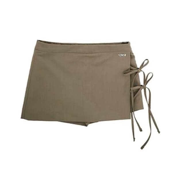 크랭크 CRANK 카키 미니 플랩 스커트 [베몬 루카 착용]