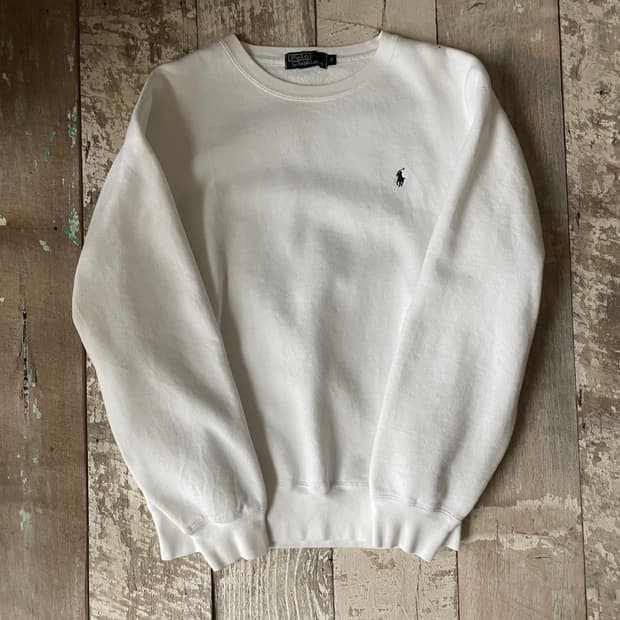 폴로 랄프로렌 화이트 크루넥 스웻셔츠