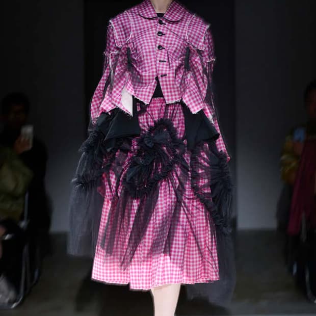 Tao 꼼데가르송 2025ss 깅엄체크 스커트 