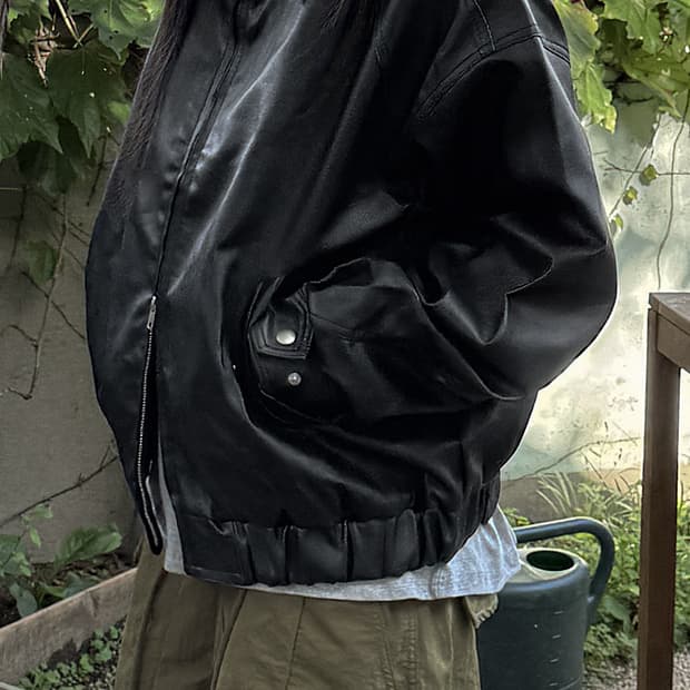 LOFLOW K.462 오버핏 레더 블루종(새상품)