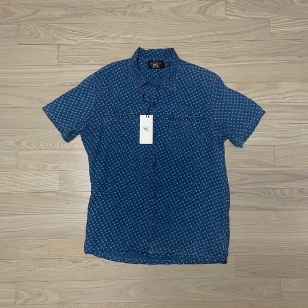 rrl 오픈 카라 린넨 반팔 셔츠 팝니다