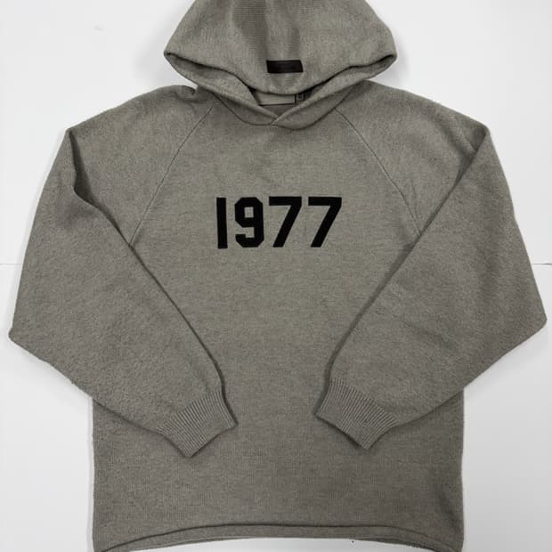 에센셜 그레이 니트 후드