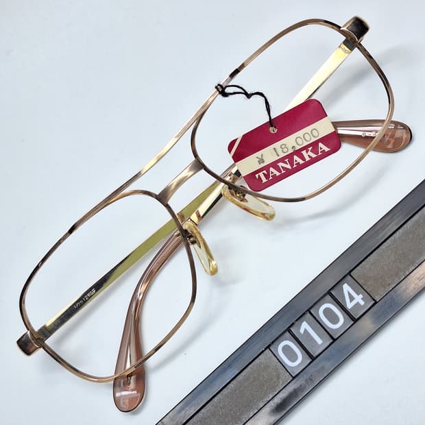 80s 일본 빈티지 데드스톡 미사용/투브릿지 12KGF 금장 안경테