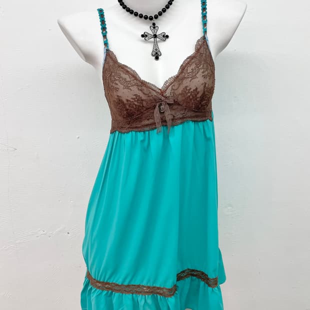 페어리 민트초코 레이스 슬립