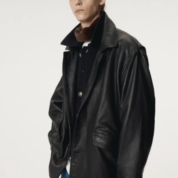 [S] 렉토 빈티지 워싱 레더 점퍼 초어 가죽 자켓 블랙