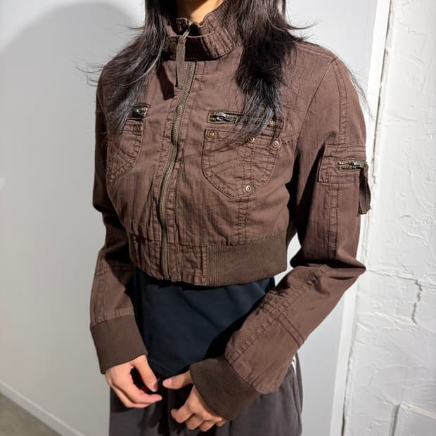 BTRij 카고 브라운 숏자켓