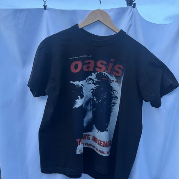 00s 오아시스 Oasis 투어 프린트 반팔 티셔츠