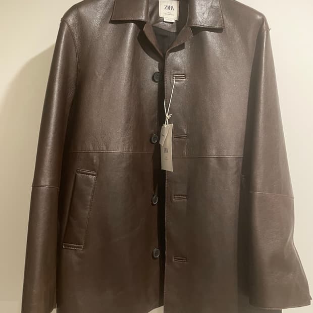 자라 레더 카코트 브라운 판매a