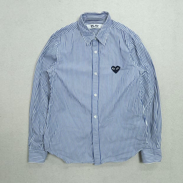 꼼데가르송 스트라이프 셔츠 M 국문택