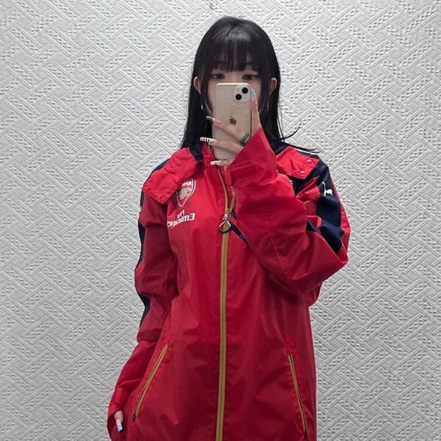 푸마 올드스쿨 레트로 아스날 유니폼 바람막이 자켓 L C12939