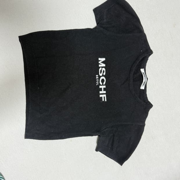 미스치프 단종 반팔 니트 티셔츠 