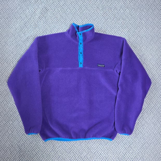 (L)파타고니아 80s Usa 빈티지퍼플 신칠라 플리스 자켓
