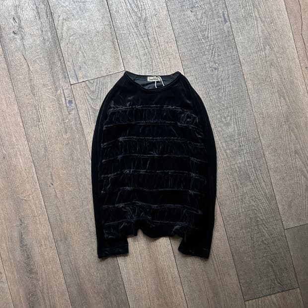 Velour Shirring Long Sleeve