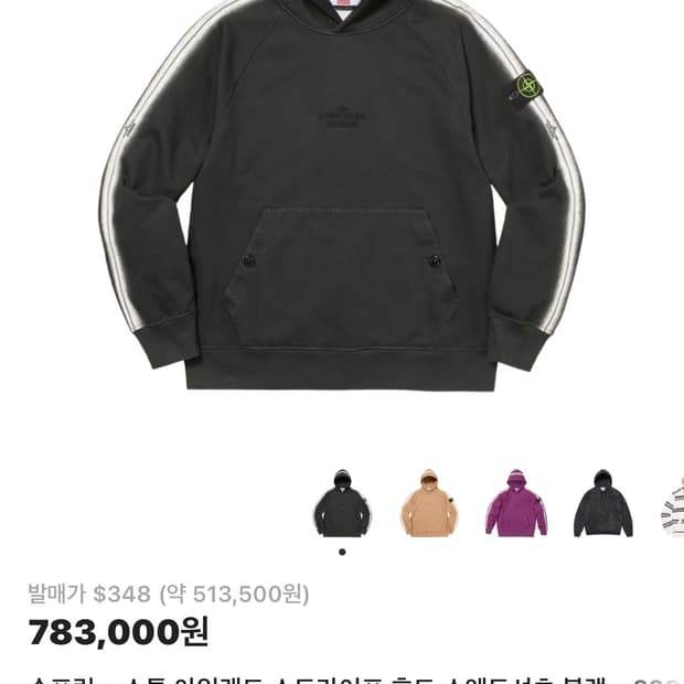 스톤아일랜드 슈프림 한정판 후드티