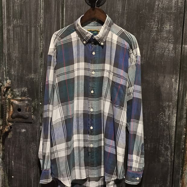 90s NAIVE HAWAII PLANET EARTH PlaidShirt